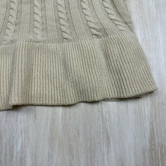 ASOS Lola May Chinky Knit Tan Beige Weave Peplum Sweater Tank Size 12 - Picture 8 of 13
